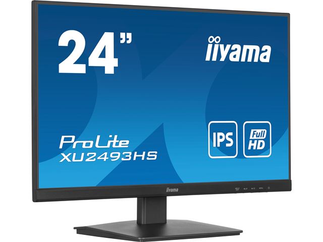 iiyama ProLite monitor XU2493HS-B6 24", IPS, 100hz, Black, Ultra Slim Bezel, HDMI, DisplayPort, Blue light reducer, Flicker free image 1