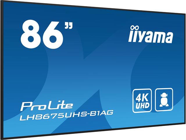 iiyama ProLite LH8675UHS-B1AG 86", 24/7, 4K, IPS, HDMI, landscape/portrait, Wifi, Android OS, signal FailOver, 500cd/m² high brightness, Anti-Glare image 5