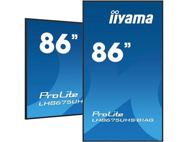 iiyama ProLite LH8675UHS-B1AG 86", 24/7, 4K, IPS, HDMI, landscape/portrait, Wifi, Android OS, signal FailOver, 500cd/m² high brightness, Anti-Glare image 4