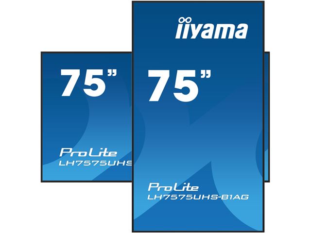 iiyama ProLite monitor LH7575UHS-B1AG 75", Digital Signage, IPS, HDMI, DisplayPort, 4K, 24/7, Landscape/Portrait, Media Player, Intel® SDM slot, Wifi, Anti-Glare image 3