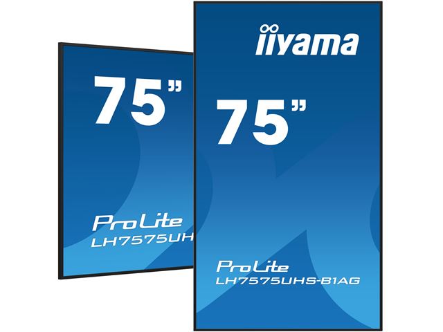 iiyama ProLite monitor LH7575UHS-B1AG 75", Digital Signage, IPS, HDMI, DisplayPort, 4K, 24/7, Landscape/Portrait, Media Player, Intel® SDM slot, Wifi, Anti-Glare image 4