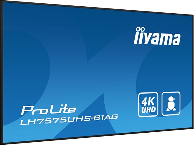 iiyama ProLite monitor LH7575UHS-B1AG 75", Digital Signage, IPS, HDMI, DisplayPort, 4K, 24/7, Landscape/Portrait, Media Player, Intel® SDM slot, Wifi, Anti-Glare image 5