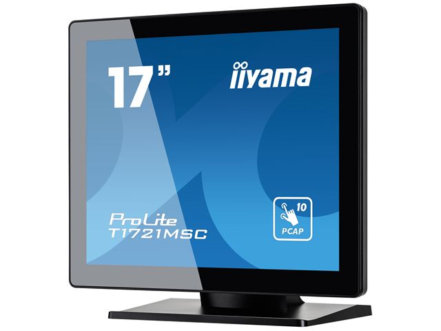 iiyama ProLite monitor T1721MSC-B2 17" Black, 5:4, Projective Capacitive 10pt touch, Bezel Free, edge to edge glass image 2