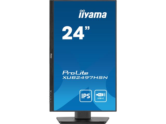 iiyama ProLite monitor XUB2497HSN-B1 24" IPS, Full HD, Ultra Slim Bezel, HDMI, Display Port, USB-C dock, Height Adjustable.  image 1