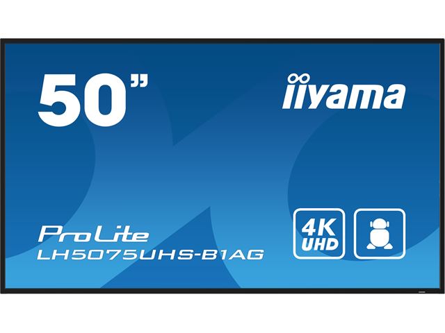 iiyama ProLite monitor LH5075UHS-B1AG 50", Digital Signage, IPS, HDMI, DisplayPort, 4K, 24/7, Landscape/Portrait, Media Player, Intel® SDM slot, Wifi, Anti-Glare image 0