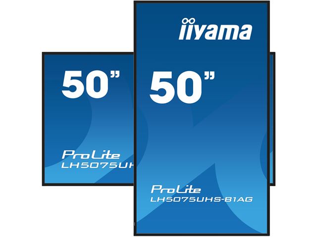 iiyama ProLite monitor LH5075UHS-B1AG 50", Digital Signage, IPS, HDMI, DisplayPort, 4K, 24/7, Landscape/Portrait, Media Player, Intel® SDM slot, Wifi, Anti-Glare image 3