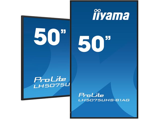 iiyama ProLite monitor LH5075UHS-B1AG 50", Digital Signage, IPS, HDMI, DisplayPort, 4K, 24/7, Landscape/Portrait, Media Player, Intel® SDM slot, Wifi, Anti-Glare image 4