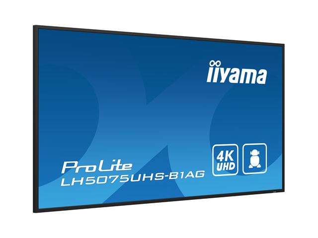 iiyama ProLite monitor LH5075UHS-B1AG 50", Digital Signage, IPS, HDMI, DisplayPort, 4K, 24/7, Landscape/Portrait, Media Player, Intel® SDM slot, Wifi, Anti-Glare image 5