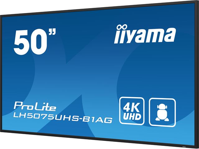 iiyama ProLite monitor LH5075UHS-B1AG 50", Digital Signage, IPS, HDMI, DisplayPort, 4K, 24/7, Landscape/Portrait, Media Player, Intel® SDM slot, Wifi, Anti-Glare image 6