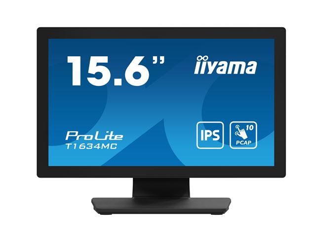 iiyama ProLite T1634MC-B1S 16" Black, IPS, touch through glass, 16:9, Projective Capacitive 10pt touch, IP65 rated image 0