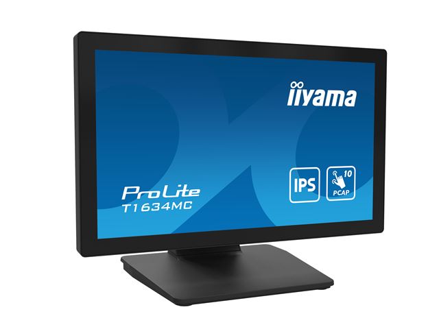 iiyama ProLite T1634MC-B1S 16" Black, IPS, touch through glass, 16:9, Projective Capacitive 10pt touch, IP65 rated image 2