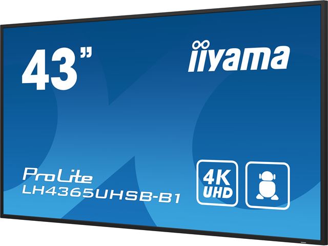 iiyama ProLite monitor LH4365UHSB-B1, 43" IPS Professional Digital Signage display with 24/7, 4K UHD and 800cd high brightness, Android OS image 6