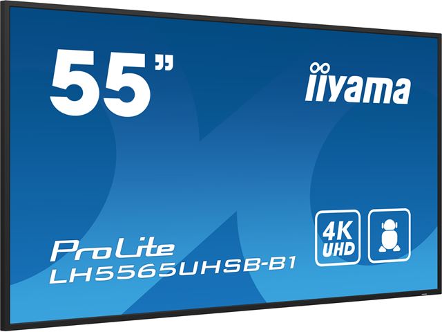 iiyama ProLite monitor LH5565UHSB-B1, 55" IPS Professional Digital Signage display with 24/7, 4K UHD and 800cd high brightness, Android OS image 2