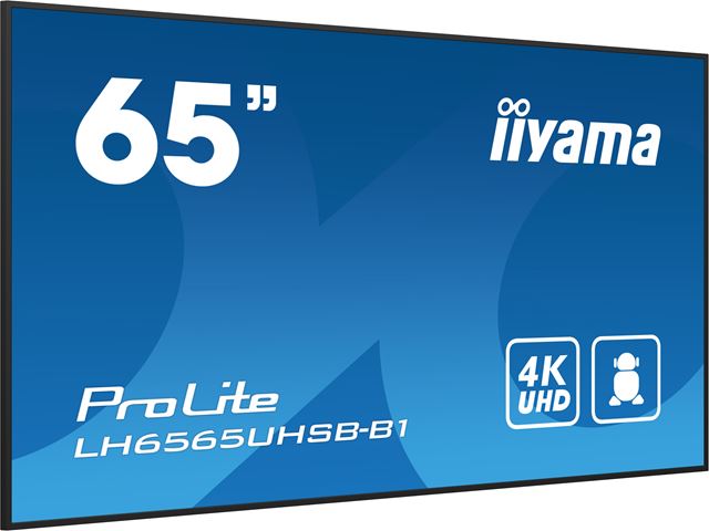 iiyama ProLite monitor LH6565UHSB-B1, 65" IPS Professional Digital Signage display with 24/7, 4K UHD and 800cd high brightness, Android OS image 2