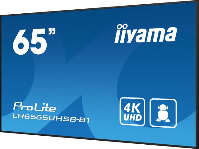 iiyama ProLite monitor LH6565UHSB-B1, 65" IPS Professional Digital Signage display with 24/7, 4K UHD and 800cd high brightness, Android OS image 6