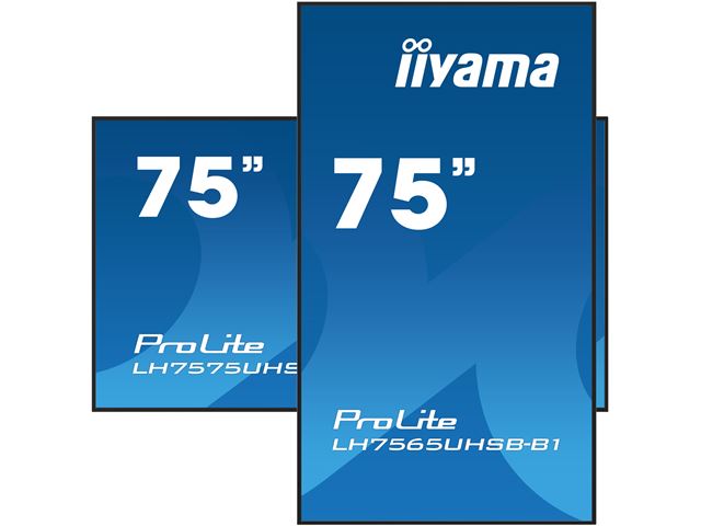 iiyama ProLite monitor LH7565UHSB-B1, 75" IPS Professional Digital Signage display with 24/7, 4K UHD and 800cd high brightness, Android OS image 3