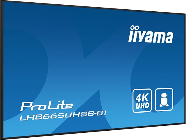 iiyama ProLite monitor LH8665UHSB-B1, 86" IPS Professional Digital Signage display with 24/7, 4K UHD and 800cd high brightness, Android OS image 5