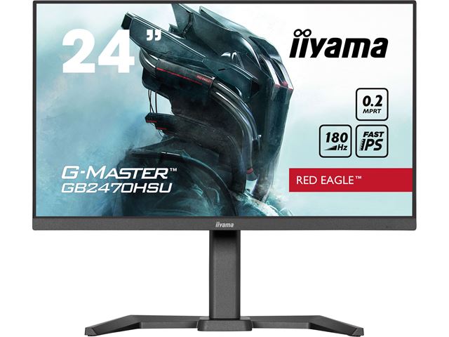 iiyama G-Master Red Eagle gaming monitor GB2470HSU-B6 23.8" Height Adjustable, Full HD, 180Hz, 0.2ms, FreeSync, HDMI, Display Port, USB Hub image 0