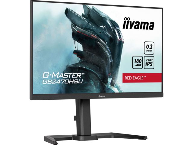 iiyama G-Master Red Eagle gaming monitor GB2470HSU-B6 23.8" Height Adjustable, Full HD, 180Hz, 0.2ms, FreeSync, HDMI, Display Port, USB Hub image 3