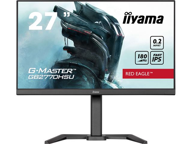 iiyama G-Master Red Eagle gaming monitor GB2770QSU-B6 27" Black, WQHD res 2560x1440, IPS, 180Hz, 0.2ms, FreeSync, HDMI, Display Port, USB Hub image 0