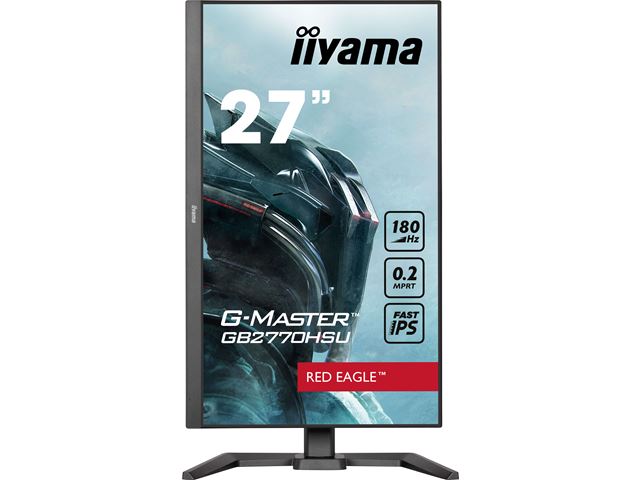 iiyama G-Master Red Eagle gaming monitor GB2770QSU-B6 27" Black, WQHD res 2560x1440, IPS, 180Hz, 0.2ms, FreeSync, HDMI, Display Port, USB Hub image 2