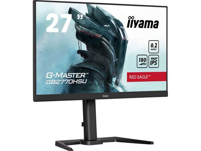 iiyama G-Master Red Eagle gaming monitor GB2770QSU-B6 27" Black, WQHD res 2560x1440, IPS, 180Hz, 0.2ms, FreeSync, HDMI, Display Port, USB Hub image 4