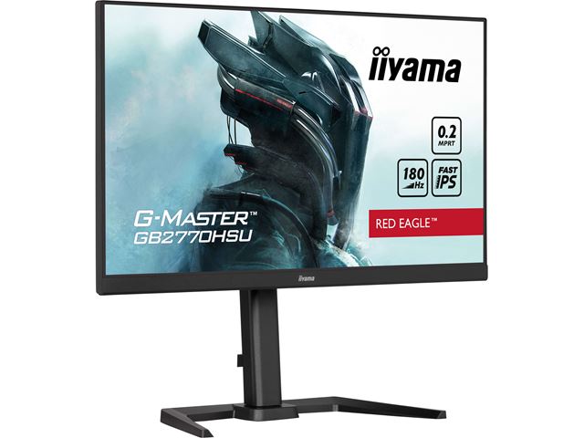 iiyama G-Master Red Eagle gaming monitor GB2770QSU-B6 27" Black, WQHD res 2560x1440, IPS, 180Hz, 0.2ms, FreeSync, HDMI, Display Port, USB Hub image 3