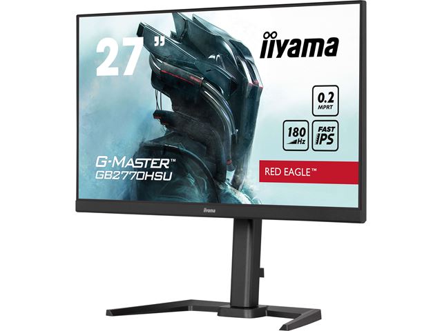 iiyama G-Master Red Eagle gaming monitor GB2770QSU-B6 27" Black, WQHD res 2560x1440, IPS, 180Hz, 0.2ms, FreeSync, HDMI, Display Port, USB Hub image 5