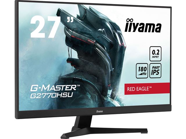 iiyama G-Master Red Eagle gaming monitor G2770HSU-B6 27" Black, Ultra Slim Bezel, IPS, 180Hz, 0.2ms, FreeSync, HDMI, Display Port, USB Hub image 1