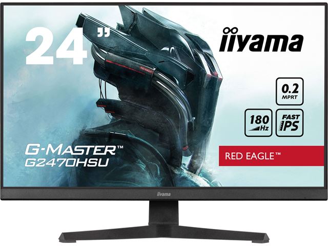 iiyama G-Master Red Eagle gaming monitor G2470HSU-B6 23.8", Full HD, 180Hz, 0.2ms, FreeSync, HDMI, Display Port, USB Hub, Adaptive Sync image 0