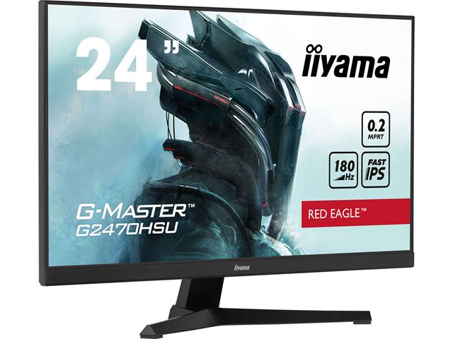 iiyama G-Master Red Eagle gaming monitor G2470HSU-B6 23.8", Full HD, 180Hz, 0.2ms, FreeSync, HDMI, Display Port, USB Hub, Adaptive Sync image 1