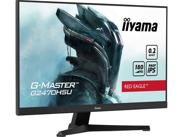 iiyama G-Master Red Eagle gaming monitor G2470HSU-B6 23.8", Full HD, 180Hz, 0.2ms, FreeSync, HDMI, Display Port, USB Hub, Adaptive Sync image 2