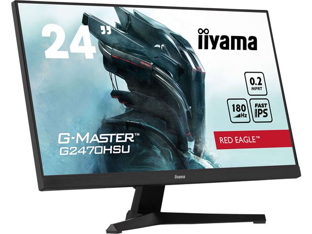 iiyama G-Master Red Eagle gaming monitor G2470HSU-B6 23.8", Full HD, 180Hz, 0.2ms, FreeSync, HDMI, Display Port, USB Hub, Adaptive Sync image 3