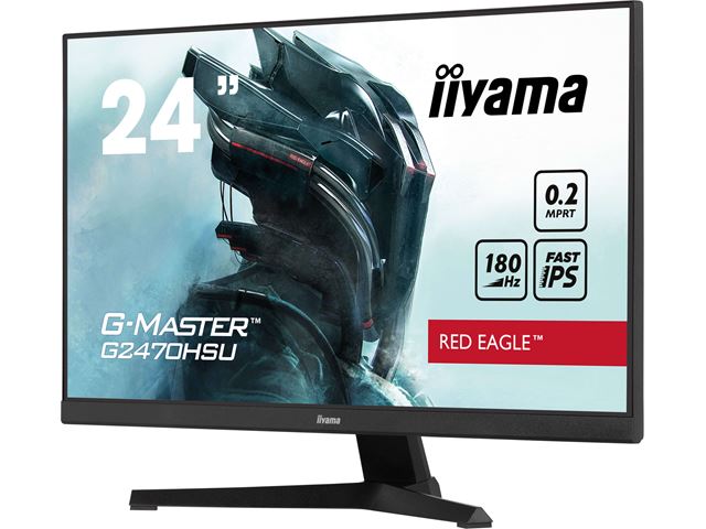 iiyama G-Master Red Eagle gaming monitor G2470HSU-B6 23.8", Full HD, 180Hz, 0.2ms, FreeSync, HDMI, Display Port, USB Hub, Adaptive Sync image 4