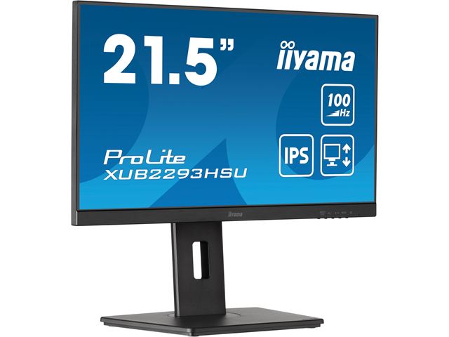 iiyama ProLite monitor XUB2293HSU-B7 22" IPS, 3-side borderless, Height Adjustable, Full HD, HDMI, 100hz refresh rate, USB Hub image 2