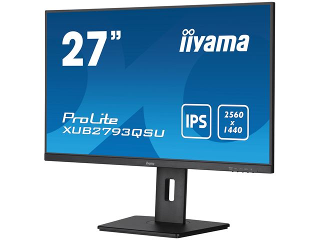 iiyama ProLite XUB2793QSU-B7 monitor, Height Adjustable, 3-side borderless, IPS, WQHD res, 100hz, HDMI, DisplayPort, Flicker free and Blue light reducer, 100 hz, USB hub image 4