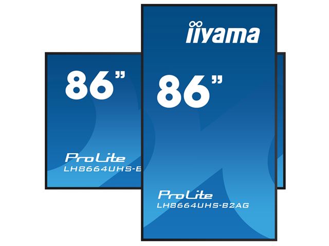 iiyama ProLite LH8664UHS-B2AG 86", 24/7, 4K, IPS, HDMI, landscape/portrait, Wifi, Android OS, signal FailOver, 500cd/m² high brightness, Anti-Glare image 2