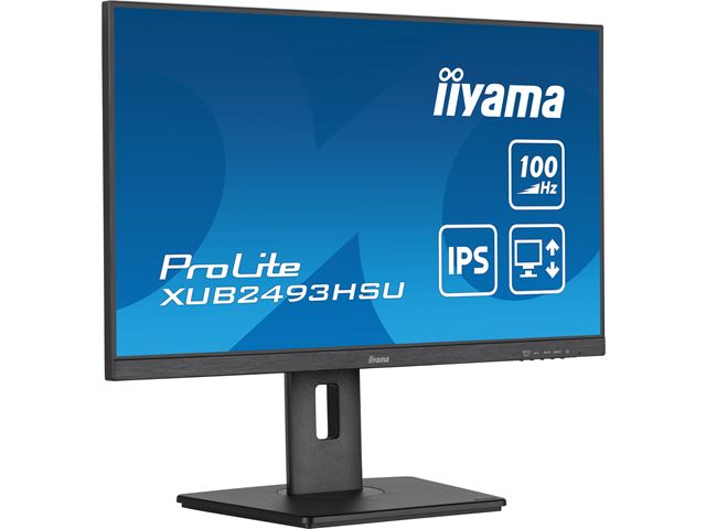 iiyama ProLite monitor XUB2493HSU-B7 24", IPS, 100hz, Height Adjustable, Black, Ultra Slim Bezel, HDMI, DisplayPort, Blue light reducer, Flicker free image 3