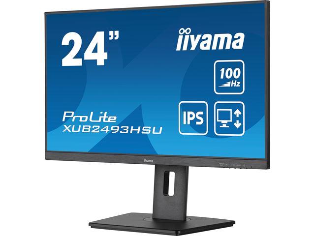 iiyama ProLite monitor XUB2493HSU-B7 24", IPS, 100hz, Height Adjustable, Black, Ultra Slim Bezel, HDMI, DisplayPort, Blue light reducer, Flicker free image 4