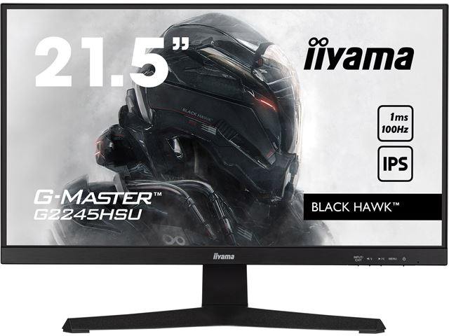 iiyama G-Master Black Hawk gaming monitor G2245HSU-B2 22" Black, IPS, 100Hz, 1ms, FreeSync, HDMI, Display Port, USB Hub image 0