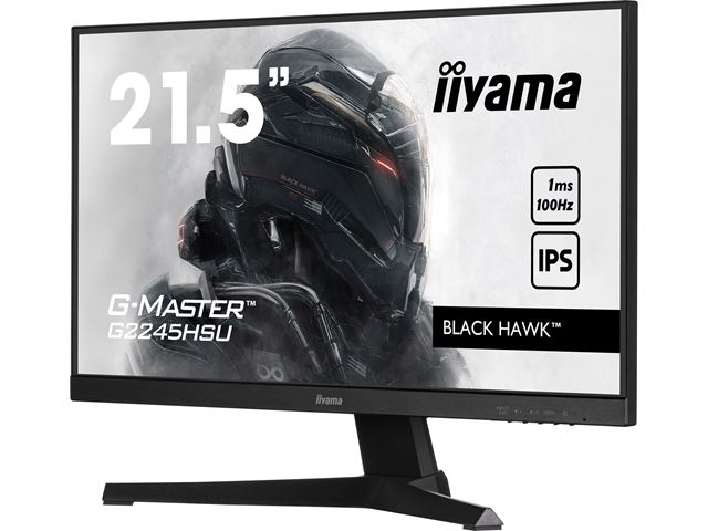 iiyama G-Master Black Hawk gaming monitor G2245HSU-B2 22" Black, IPS, 100Hz, 1ms, FreeSync, HDMI, Display Port, USB Hub image 4