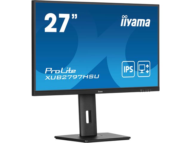 iiyama ProLite Monitor XUB2797HSU-B2 27", Black, 1ms, 100 Hz, Height Adjustable, IPS Panel, HDMI, DisplayPort, standard HD image 2