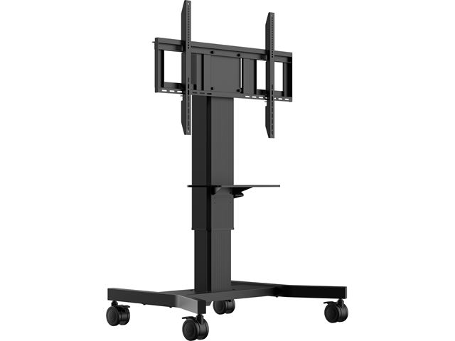 iiyama MD CAR1021-B1 Single column electric floor lift on wheels with easy mount brackets and laptop shelf image 1