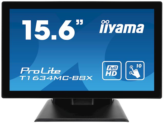 iiyama ProLite T1634MC-B8X 16" Black, IPS, touch through glass, 16:9, Projective Capacitive 10pt touch,  image 0