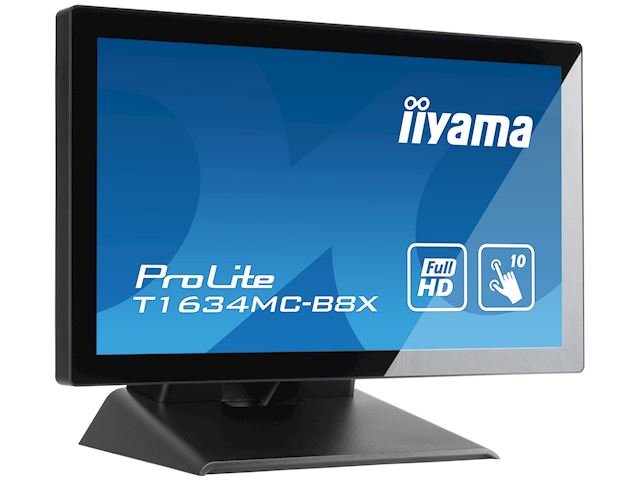 iiyama ProLite T1634MC-B8X 16" Black, IPS, touch through glass, 16:9, Projective Capacitive 10pt touch,  image 2