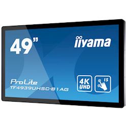 iiyama Prolite monitor TF4939UHSC-B1AG 49"  Black, IPS, Anti Glare, 4K UHD,  Projective Capacitive 15pt Touch, 24/7, Landscape/Portrait/Face-up, Open Frame, IP54 rated thumbnail 1