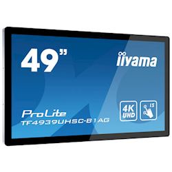 iiyama Prolite monitor TF4939UHSC-B1AG 49"  Black, IPS, Anti Glare, 4K UHD,  Projective Capacitive 15pt Touch, 24/7, Landscape/Portrait/Face-up, Open Frame, IP54 rated thumbnail 5