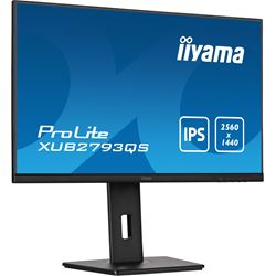 iiyama ProLite XUB2793QS-B1 height adjustable monitor, 3-side borderless, IPS, WQHD res, HDMI, DisplayPort, Flicker free and Blue light reducer  thumbnail 3