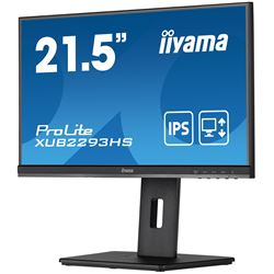 iiyama ProLite monitor XUB2293HS-B5 22" IPS panel, 3-side borderless design, height adjustable stand, HDMI, DP thumbnail 4