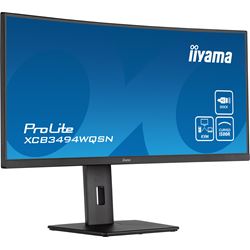 iiyama ProLite curved monitor XCB3494WQSN-B5 34" VA ultra-wide screen with KVM Switch and USB-C Dock, HDMI and Height Adjustment thumbnail 2